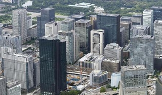 　東京都心部の高層ビル群