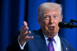 　トランプ米大統領＝１９日、ワシントン（ゲッティ＝共同）