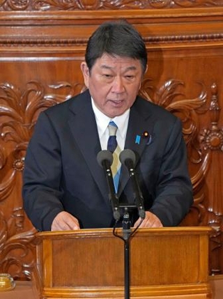 　衆院本会議で外交演説する茂木外相＝２０日午後