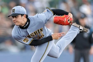 　２回無失点と好投した阪神・才木＝アグレ北谷