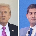 　左からトランプ米大統領、ケビン・ウォーシュ氏（いずれもゲッティ＝共同）