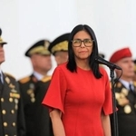 　ベネズエラ・カラカスの行事に出席するロドリゲス暫定大統領＝１月２８日（ロイター＝共同）