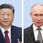 　中国の習近平国家主席（左）とロシアのプーチン大統領