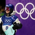 　男子ビッグエア予選　２回目を終え笑顔の荻原大翔＝リビーニョ（共同）