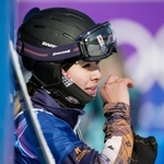 　女子パラレル大回転準々決勝で敗れた三木つばき＝リビーニョ（共同）