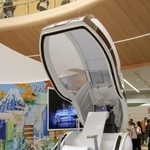 　大阪・関西万博で展示された「ミライ人間洗濯機」＝２０２５年５月、大阪市此花区の夢洲