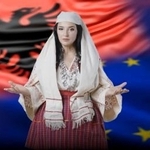 　アルバニア議会で演説するＡＩ閣僚の「ディエラ」＝２０２５年９月（ラマ首相のフェイスブックから・共同）