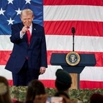 　トランプ米大統領＝１３日、米南部ノースカロライナ州（ＡＰ＝共同）