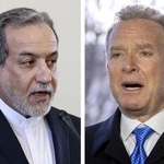 　イランのアラグチ外相（左）、米国のウィットコフ和平交渉担当特使（いずれもＡＰ＝共同）