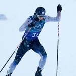 　男子団体スプリント　後半距離で力走する山本涼太＝テーゼロ（共同）