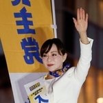 　衆院選で東京７区に国民民主党から立候補した入江伸子容疑者＝１月３１日、東京・渋谷