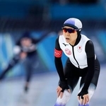 　女子１５００メートル　ゴールした高木美帆。６位だった＝ミラノ（共同）