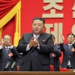 　２２日、４日目を迎えた朝鮮労働党大会に臨む北朝鮮の金正恩党総書記＝平壌（朝鮮中央通信＝共同）