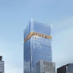 　日本一の高さとなる予定の高層ビル「トーチタワー」のイメージ（三菱地所設計提供）