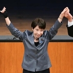 　石川県知事選の応援演説に入った高市首相＝２８日午後、金沢市