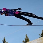 　Ｗ杯ジャンプ男子第２１戦、小林陵侑の飛躍＝バートミッテルンドルフ（ロイター＝共同）