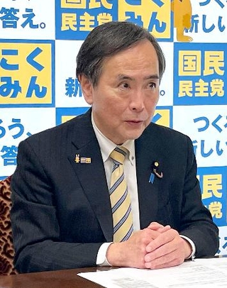 　記者会見する国民民主党の川合参院幹事長＝９日午後、国会