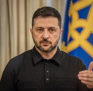 　ウクライナのゼレンスキー大統領（ゲッティ＝共同）