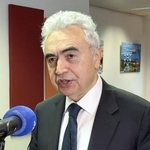 　取材に応じるＩＥＡのビロル事務局長＝６日、ブリュッセル（共同）