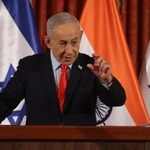 　イスラエルのネタニヤフ首相＝２月２６日、エルサレム（ＡＰ＝共同）