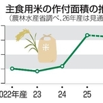 　主食用米の作付面積の推移