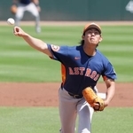 　マーリンズ戦に先発したアストロズ・今井。３回を無安打無失点と好投した＝ジュピター（共同）