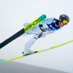 　Ｗ杯複合男子最終戦での渡部暁斗の飛躍＝オスロ（ＮＴＢ提供・ＡＰ＝共同）