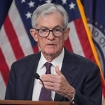 　１８日、記者会見するパウエル米ＦＲＢ議長＝ワシントン（ＡＰ＝共同）