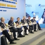 　「博鰲アジアフォーラム」の参加者＝２４日、中国海南省（共同）