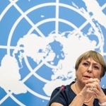 　バチェレ氏＝２０２２年８月、スイス・ジュネーブ（ロイター＝共同）