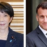 　高市早苗首相、フランスのマクロン大統領（ロイター＝共同）