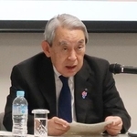 　「未来創造会議」の初会合であいさつする、関経連の松本正義会長＝３１日午後、大阪市北区