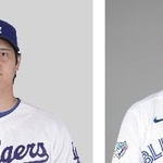 　大谷翔平（左）、岡本和真（ゲッティ＝共同）
