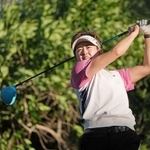 　第２ラウンド、通算１アンダーで７位の岩井明愛＝シャドークリークＧＣ（共同）