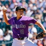 　フィリーズ戦に先発し、６回１失点で今季初勝利を挙げたロッキーズ・菅野＝デンバー（ロイター＝共同）