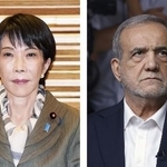 　高市早苗首相、イランのペゼシュキアン大統領（ゲッティ＝共同）