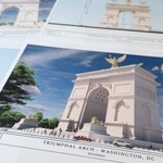 　トランプ米政権がワシントンで建設を目指す「凱旋門」の予想図＝１０日（ＡＰ＝共同）