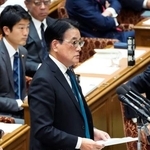 　衆院予算委で質問する岡田克也氏（立憲民主党・無所属）