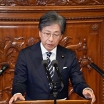 　衆院本会議で代表質問する安住淳氏（立憲民主党・無所属）