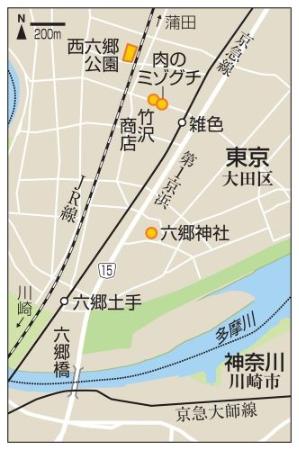 六郷土手駅かいわいの地図