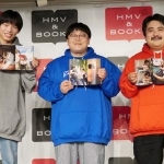 　取材会に登場した（左から）加賀翔、関太、鈴木もぐら＝東京都渋谷区