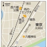 六郷土手駅かいわいの地図