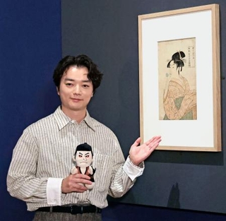 　取材会に登場した染谷将太＝２１日、東京都台東区
