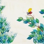 　レオ・レオーニ「あいうえおの　き」原画（１９６８年　Ｗｏｒｋｓ　ｂｙ　Ｌｅｏ　Ｌｉｏｎｎｉ，Ｏｎ　Ｌｏａｎ　Ｂｙ　Ｔｈｅ　Ｌｉｏｎｎｉ　Ｆａｍｉｌｙ）（提供写真）