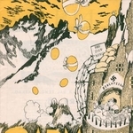 　雑誌「ガルム」１９４５年イースター号（ムーミンキャラクターズコレクション　（Ｃ）Ｔｏｖｅ　Ｊａｎｓｓｏｎ　Ｅｓｔａｔｅ）。山荘に隠れている敗北間近のヒトラーに、卵の爆弾が降り注いでいる（提供写真）