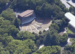 　日比谷公園大音楽堂＝２０２３年、東京都千代田区（共同通信社ヘリから）