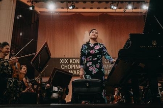 　本選の桑原志織＝２０２５年１０月２０日、ワルシャワ（（Ｃ）Ｗ．Ｇｒｚｅｄｚｉｎｓｋｉ／ＮＩＦＣ）