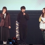 　制作発表会見で話す主演の中村倫也（中央）＝東京都江東区