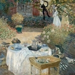 　クロード・モネ「昼食」（１８７３年ごろ、油彩・カンヴァス、オルセー美術館蔵　Ｐｈｏｔｏ（Ｃ）ＧｒａｎｄＰａｌａｉｓＲｍｎ〈ｍｕｓｅｅ　ｄ’Ｏｒｓａｙ〉／Ｆｒａｎｃｋ　Ｒａｕｘ／ｄｉｓｔｒｉｂｕｔｅｄ　ｂｙ　ＡＭＦ）（提供写真）