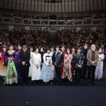 　イベントに登壇した総監督の庵野秀明（右から２人目）と声優ら（（Ｃ）カラー　（Ｃ）カラー／Ｐｒｏｊｅｃｔ　Ｅｖａ．　（Ｃ）カラー／　ＥＶＡ製作委員会）